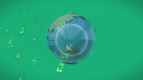 Animation-of-network-of-eco-icons-over-globe