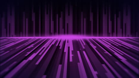 Animation-of-glowing-purple-light-trails-over-black-background