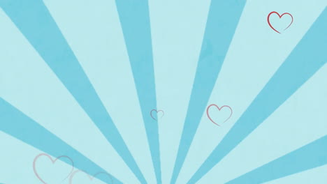 Animation-of-falling-hearts-over-blue-lines
