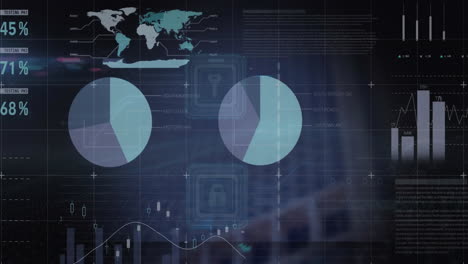 Animación-De-Procesamiento-De-Datos-Y-Diagramas-Sobre-Candado-Y-Llave.