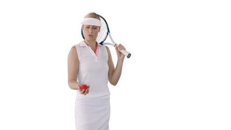 Sportswoman-is-preparing-to-play-tennis-