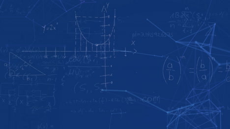 Animation-of-mathematical-equations-on-blue-background