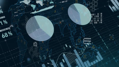 Animation-Von-Diagrammen-Und-Datenverarbeitung-über-Weltkarte