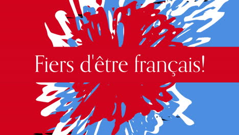 Animation-Des-Textes-„Fiers-D&#39;être-Francais“-Und-Der-Französischen-Flagge