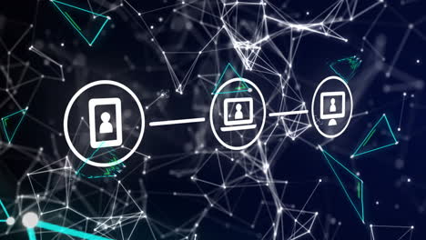 Animation-of-network-of-connections-with-digital-icons