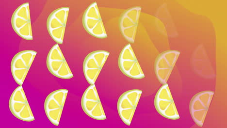 Animation-Von-Sich-Bewegenden-Zitronen-über-Bunten-Formen