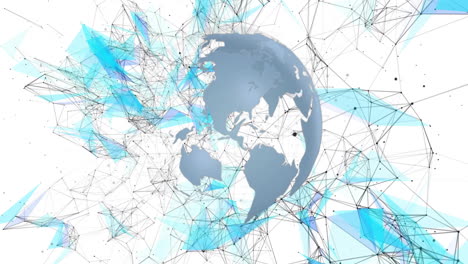 Animation-Eines-Netzwerks-Von-Verbindungen-Mit-Globus-Auf-Weißem-Hintergrund