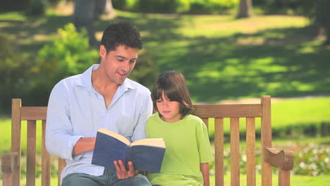 Man-reading-a-book-with-his-son-