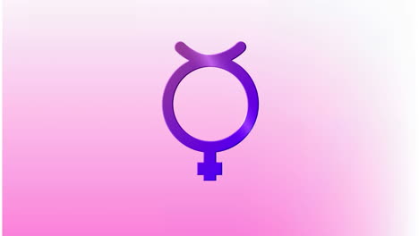 Animation-of-non-binary-transgender-symbol-against-pink-gradient-background