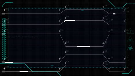 Animation-of-data-processing-and-connections-on-black-background