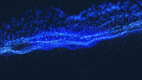 Animation-of-glowing-blue-mesh-over-dark-background