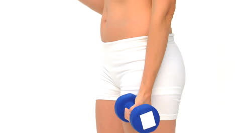 Woman-using-dumbbells-