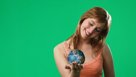 Woman-Holding-a-Globe-in-her-hand