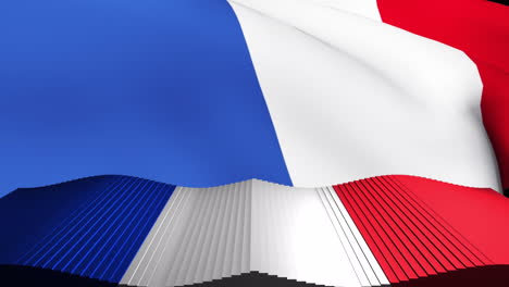 Animación-De-La-Bandera-De-Francia-Sobre-Fondo-Negro