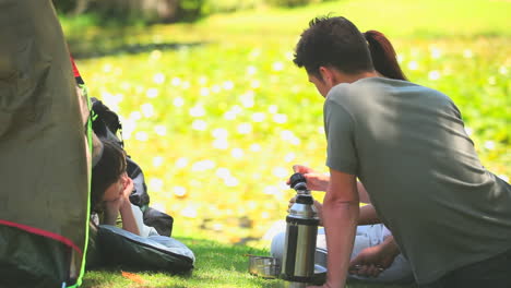 Family-camping-in-the-country-side-