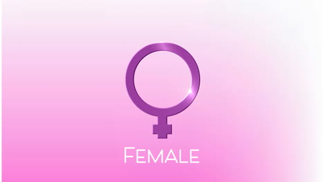 Animation-of-female-text-banner-and-female-gender-symbol-against-pink-gradient-background