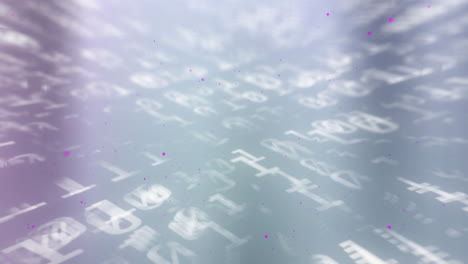 Animation-Von-Violetten-Punkten-über-Der-Datenverarbeitung-Auf-Grauem-Hintergrund