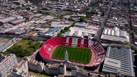 Heim-Fußballstadion-Von-Huracán-In-Buenos-Aires,-Luft-Push-in