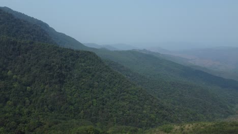 Drone-view-shot-of-landscape-or-houses-and-environment-of-people-living-in-Nagaland,-India