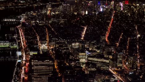 New-York-City,-timelapse-of-traffic-in-Manhattan-from-above-at-night