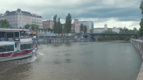 Blue-Danube-tour-boat-cruises-along-Vienna-canal