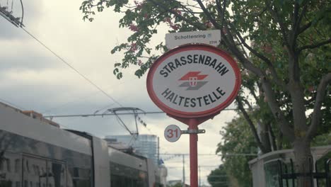 Tram-Stop-signage-at-tramway-platform-Vienna