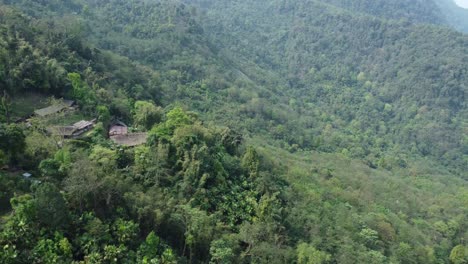 Drone-view-shot-of-landscape-or-houses-and-environment-of-people-living-in-Nagaland,-India