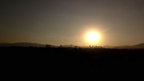 Toma-Aérea-Del-Atardecer-De-La-Ciudad-De-México