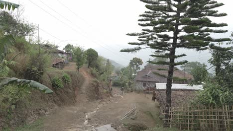 Paisaje-O-Casas-Y-Entorno-De-Personas-Que-Viven-En-Nagaland,-India.