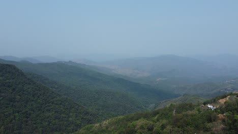 Drone-view-shot-of-landscape-or-houses-and-environment-of-people-living-in-Nagaland,-India