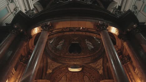 wide-angle-decorated-top-of-chapel-inside-christian-church-in-Zaragoza-Spain