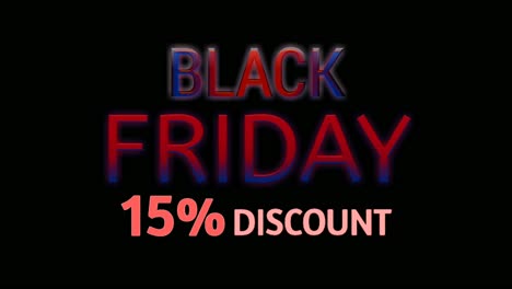Black-Friday-Sale:-15-%-Rabatt-Auf-Neontextanimation,-Motion-Graphics,-Banner-Zeichen-Für-Werbevideos