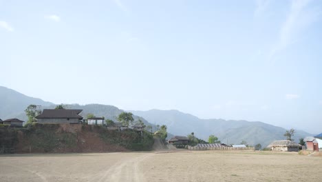 Paisaje-O-Casas-Y-Entorno-De-Personas-Que-Viven-En-Nagaland,-India.