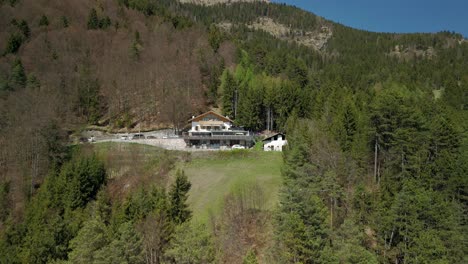 Restaurant-near-Nardis-Waterfall,-Trentino,-Italian-Alps,-Italy