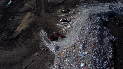 Truck-Full-of-Garbage-at-the-Landfill-in-Calgary,-Alberta