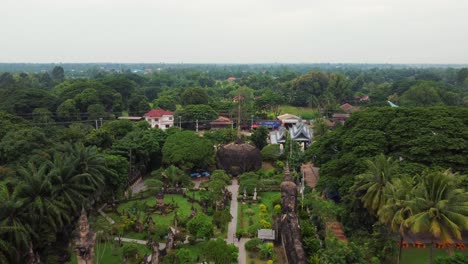 Unveiling-the-famous-Buddha-Park-near-Vientiane,-Laos