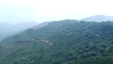 Drone-view-shot-of-landscape-or-houses-and-environment-of-people-living-in-Nagaland,-India