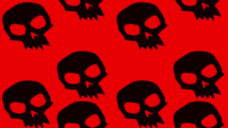 Halloween-Background-animation-large-angry-black-skulls-moving-upwards-over-red-background