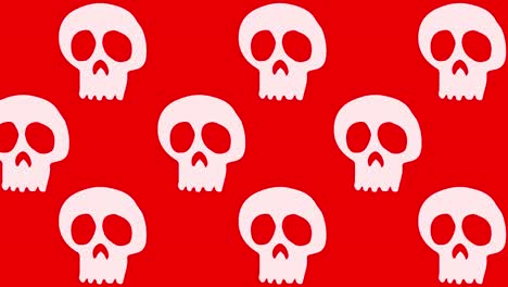 Halloween-Background-animation-large-neutral-white-skulls-moving-to-the-left-over-red-background