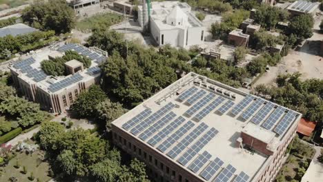 Aerial-Over-Sukkur-IBA-University-With-Solar-Panels-On-Roof
