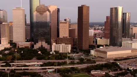 Zeitraffer-Der-Luftaufnahme-Der-Innenstadt-Von-Houston