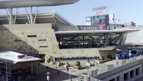 Pan-right-shot-outside-Target-Field-Major-League-baseball-stadium