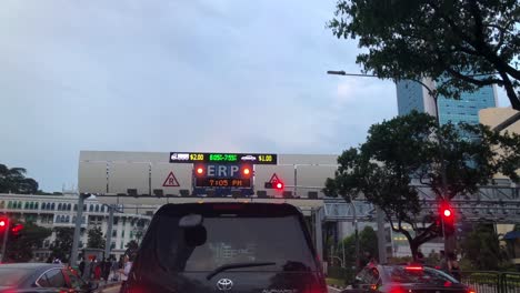 Electronic-Road-Pricing-Toll-Gantry,-Singapore,-12-Jun-19