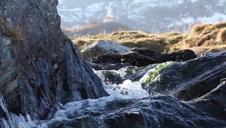 Mountain-stream-on-a-sunny-winter-day