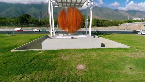 Aerial-video-of-'Esfera-Caracas',-also-known-as-'Esfera-de-Soto'-by-the-locals,-in-Caracas,-Venezuela