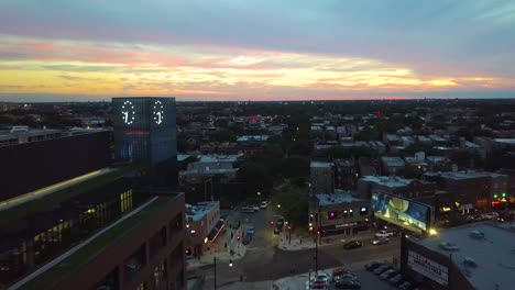 Aerial-footage-of-Wrigley-Field-in-Summer