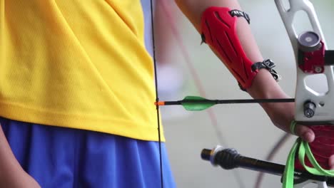 Slow-motion-video-of-an-archer-starting-to-aim-at-target