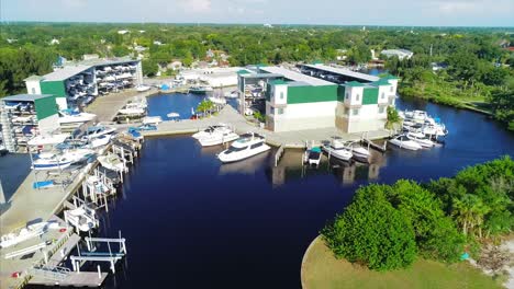 Flying-around-a-boat-storage-facility