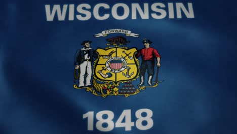 Flagge-Von-Wisconsin,-Zeitlupe-Weht