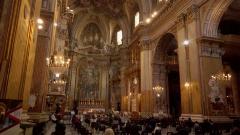 Video-of-a-sunday-mass-in-the-church-Basilica-dei-santi-XII-apostoli-located-in-the-city-center-in-Rome,-capital-of-Italy